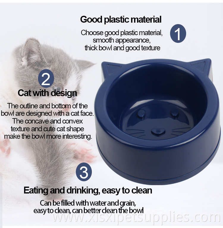 Factory Wholesale Cheap Plastic Cat Water Feeder Bowl Cat Shaped Food Bowl